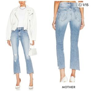 MOTHER - High Rise Cropped Fray Hem Jeans